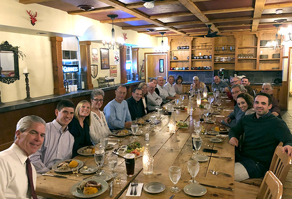 Davis company with family and friends