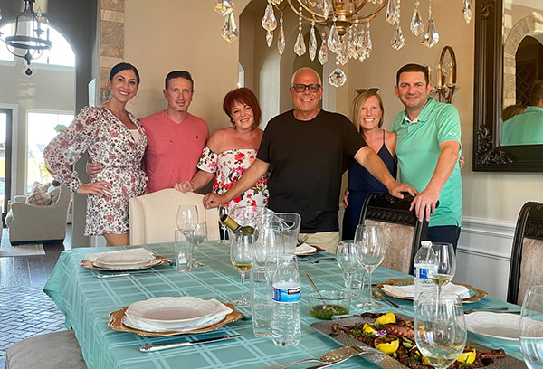 Davis company with family and friends